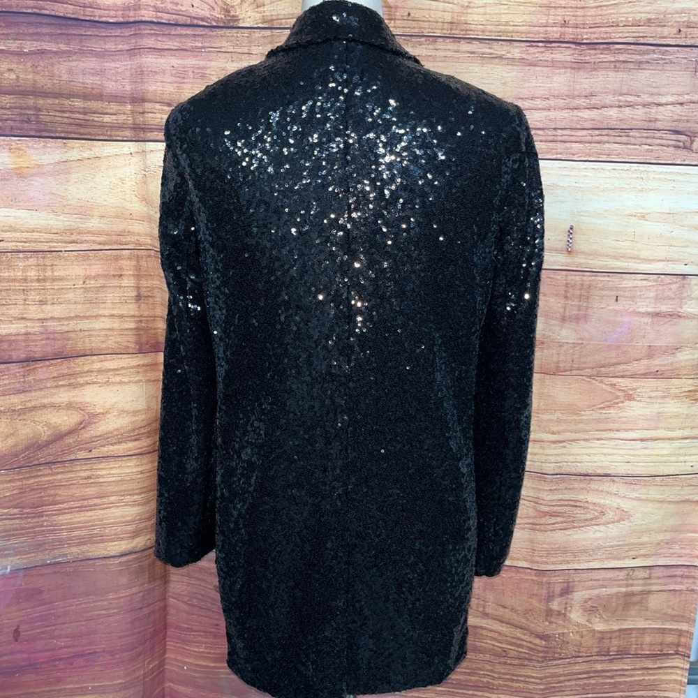 Express Black Sequin Blazer Jacket Women's Size M - Picture 5 of 7